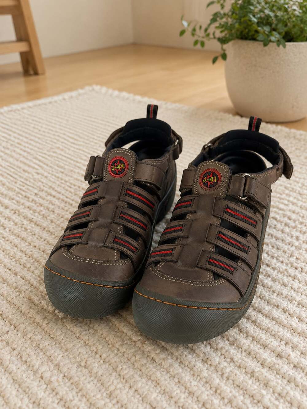 J-41 Jeep Sea Line Leather Fisherman Sandals Brown Closed Toe Women’s 8M